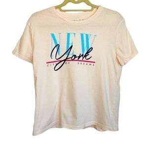 New York Vintage Style Tee Pink Size Small